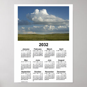 Poster Calendário de 2032 Nebraska Sandhills por Janz Pos