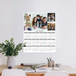 Poster Calendário de 5 Fotografias da Família Personaliza