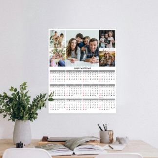Poster Calendário de 5 Fotografias da Família Personaliza