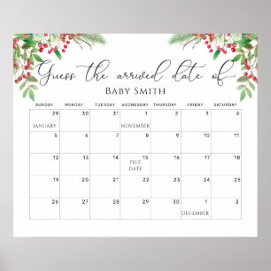 Poster Calendário de adivinhação da data provável de inve