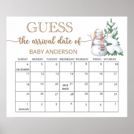 Poster Calendário de adivinhação da data provável de inve