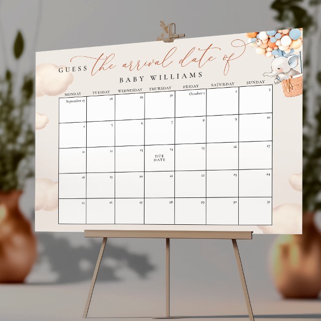 Poster Calendário de Adivinhação da Data Provável do Part (Criador carregado)