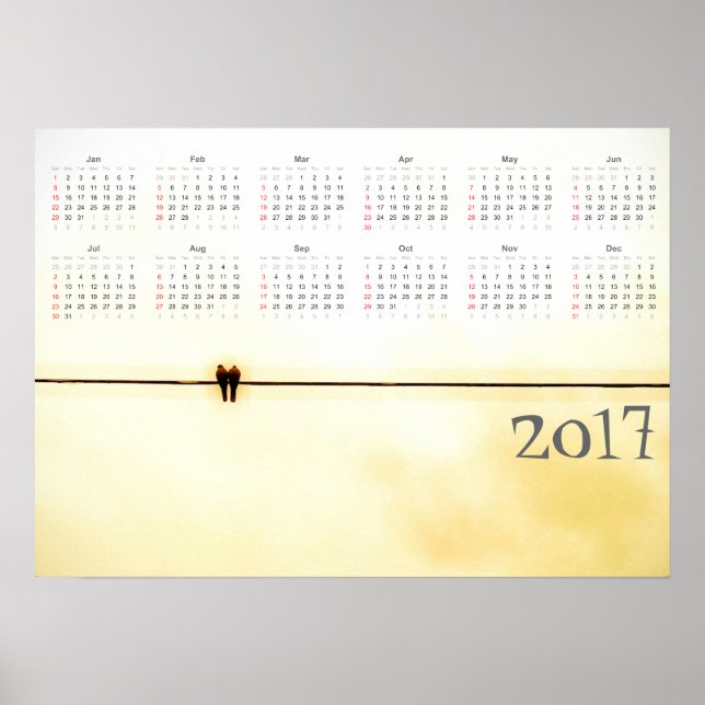 Poster Calendário de Amantes 2017 (Frente)