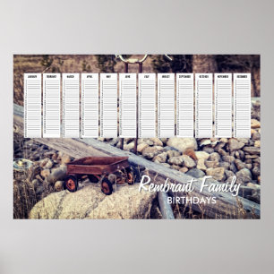 Pôster Calendário de Aniversário da Família da Carroça Ve