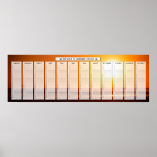 Poster Calendário de Aniversário do Nascer do Sol na Prai