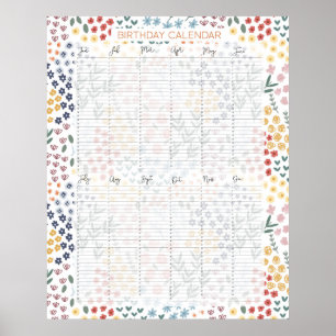 Poster Calendário de aniversário Evergreen Perpétuo Kathr