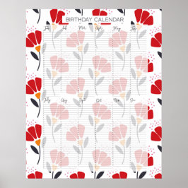 Poster Calendário de aniversário Evergreen Perpétuo Kathr