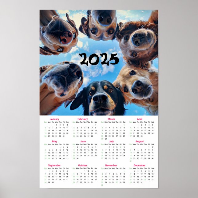Poster Calendário de Cachorros 2025 (Frente)