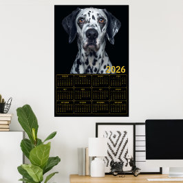 Poster Calendário de Cães Dálmata de 2026