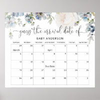 Calendário de Data de Vencimento do Bebê do Pastel