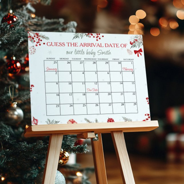 Poster Calendário de Data de Vencimento do Chá de fraldas (Criador carregado)