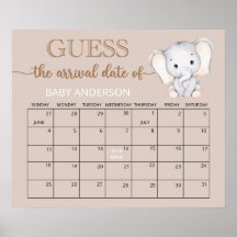 Calendário de Data de Vencimento do Pequeno Elefan