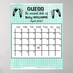 Poster Calendário de Data Provável de Nascimento com Pega