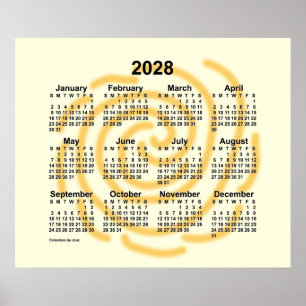 Poster Calendário de Dias Ensolarados de 2028 por Janz Po