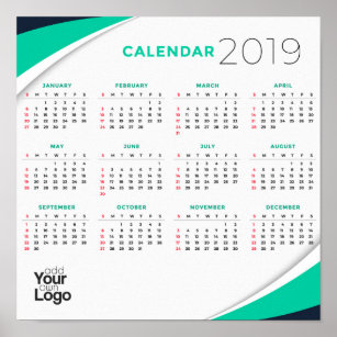 Poster Calendário de distribuição corporativa de 2019   P