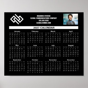 Poster Calendário de Escritório Empresarial Personalizado