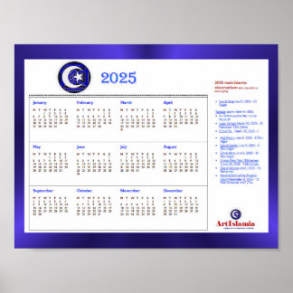 Poster Calendário de Eventos Religiosos Islâmicos ArtIsla