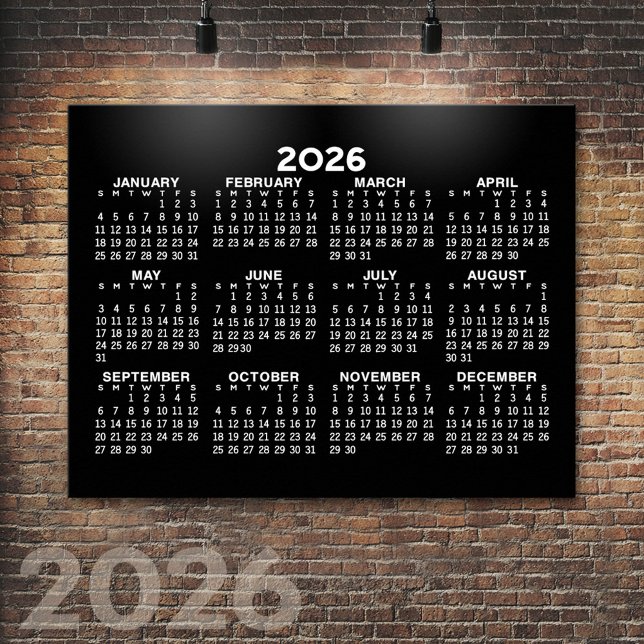 Poster Calendário de Exibição de Ano de Cheio 2024 - hori (2026 Calendar Poster)