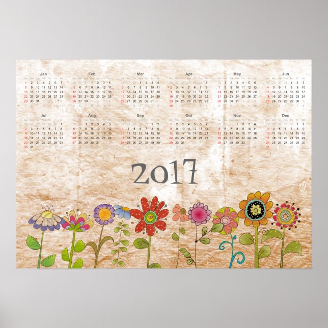Poster Calendário de Flores 2017 (Frente)