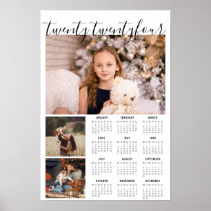 Poster Calendário de fotos de 2019 com ano manuscrito est