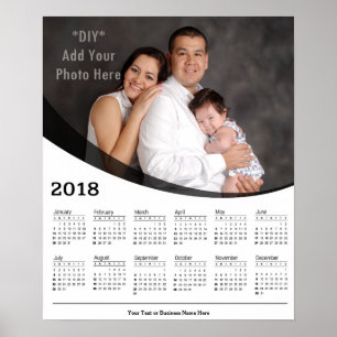 Pôster Calendário de Fotos Personalizado de 2018 DIY