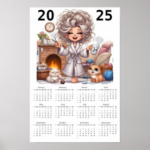 Poster Calendário de Gato e Gatos 2025