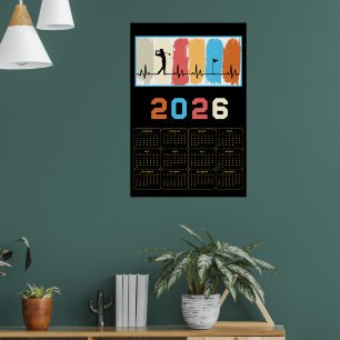 Poster Calendário de Golfe 2026 em Negrito