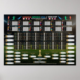 Poster Calendário de Jogos do Campeonato Mundial de Futeb