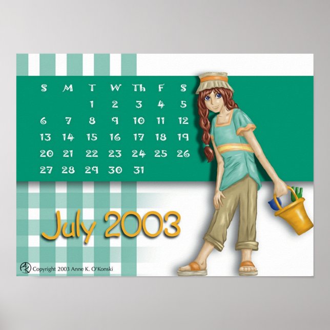 Poster Calendário de julho de 2003 (Frente)