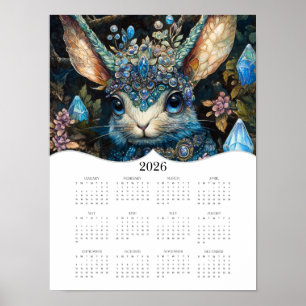 Poster Calendário de Muro de Ano de Cheio Fantasia 2026