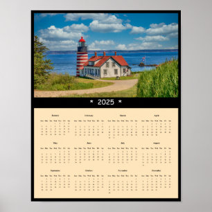 Poster Calendário de Muro do Farol Quoddy West 2025