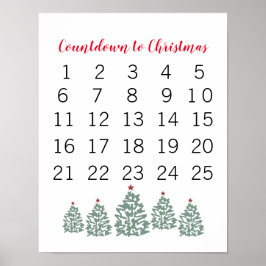 Poster Calendário de Natal Contagem Regressiva para o Nat
