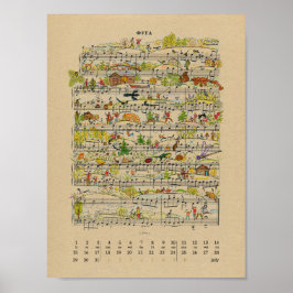 Poster Calendário de Notas Felizes de Julho de 2022 Poste