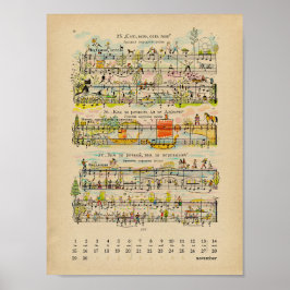 Poster Calendário de Notas Felizes de Novembro de 2022 Po