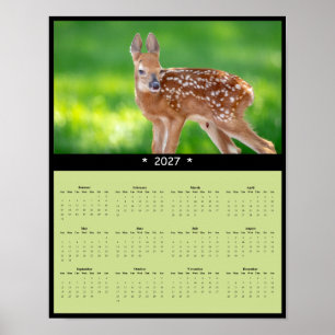 Poster Calendário de Parede 2027 Deer Fawn - Woodland Bab