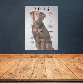 Poster Calendário de Parede Chocolate Labrador Retriever