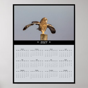 Poster Calendário de Parede da Coruja-de-orelhas-curtas 2