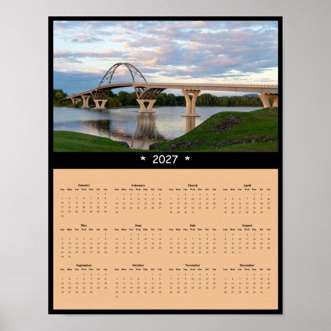 Poster Calendário de Parede da Ponte do Lago Champlain 20 (Frente)