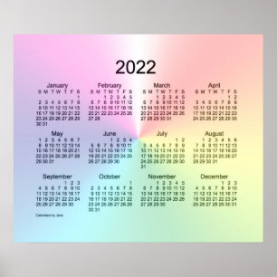 Poster Calendário de parede de 2022 Shimmer pelo