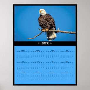 Poster Calendário de Parede de Águia Americana 2027 - Olh