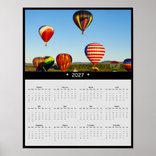 Poster Calendário de Parede de Balão de Ar Quente 2027 -