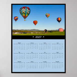 Poster Calendário de Parede de Balão de Ar Quente 2027: V