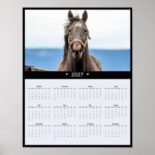 Poster Calendário de Parede de Cavalos 2027 - Majestoso E