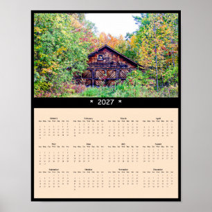 Poster Calendário de Parede de Celeiro de Outono de 2027 
