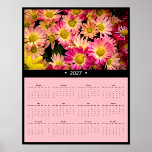 Poster Calendário de Parede de Flores da Primavera de 202