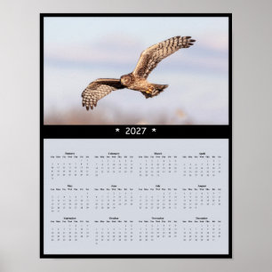 Poster Calendário de Parede do Harrier do Norte 2027 - Ma