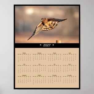 Poster Calendário de Parede do Harrier do Norte de 2027 F