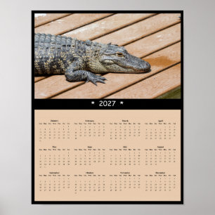 Poster Calendário de Parede do Jacaré 2027 - Répteis Anti