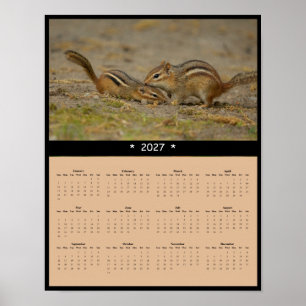 Poster Calendário de Parede Esquilo 2027 - Observador da