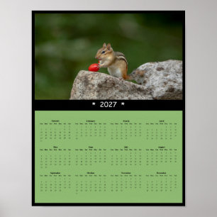 Poster Calendário de Parede Esquilo 2027 - Pequeno Pionei
